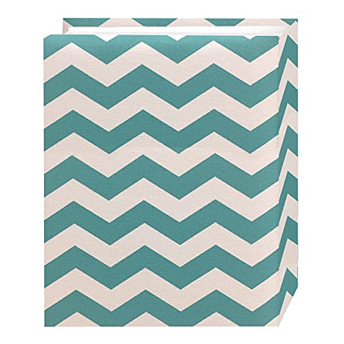 Pioneer Photo Albums CHEV-100 Chevron Fabric Frame Photo Album with 100 Pockets Hold, 4 x 6, Aqua/White, 4 x 6 Inches - Image 2