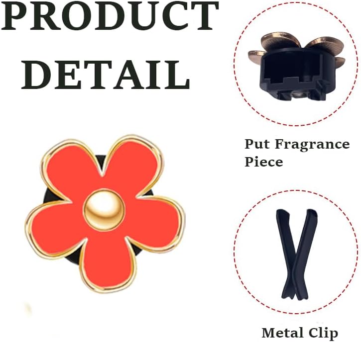 Miniatura 3 de Clips de ventilación de aire  6 piezas de decoración de coche de margaritas para ventilación de aire y acondicionamiento, accesorios para interiores