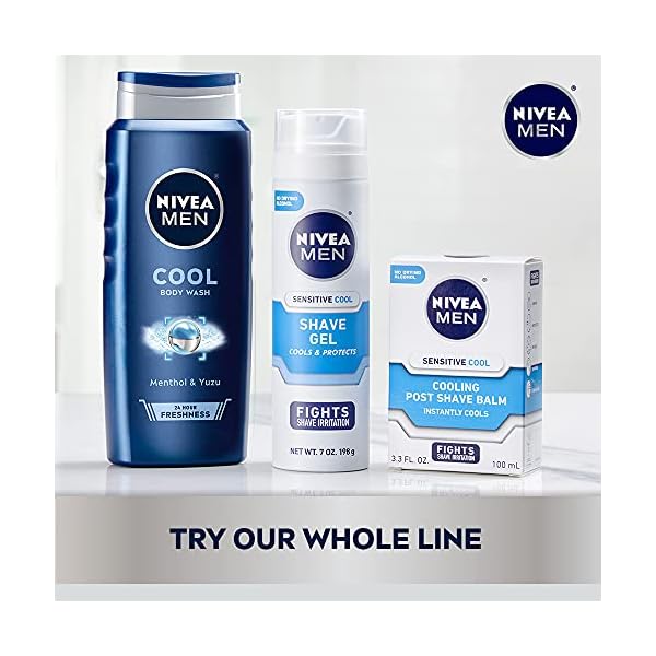 Nivea Men Cool Body Wash with Icy Menthol, 3 Pack of 16.9 Fl Oz Bottles