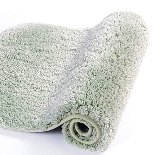 Image of Walensee Large Bathroom Rug (24 x 40, Pale Green) Extra Soft and Absorbent Shaggy Bathroom Mat Machine Washable Microfiber Bath Mat for Bathroom, Non Slip Bath Mat, Luxury Bathroom Floor Mats