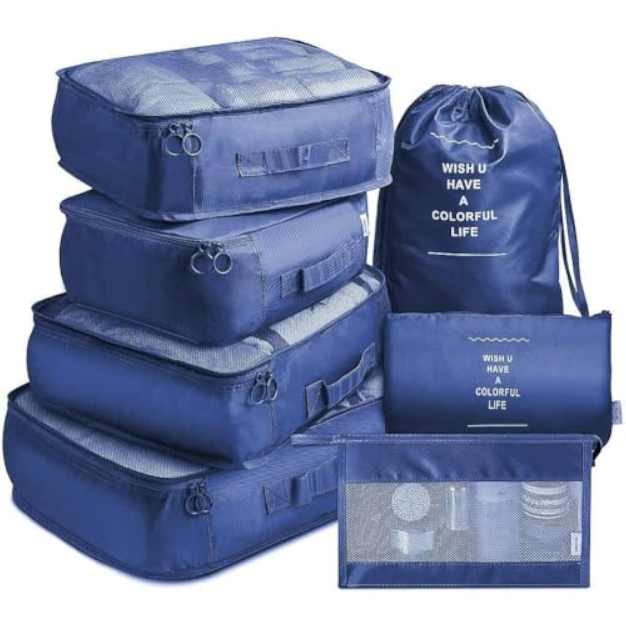 Lightweight Travel Essential Bag with 7 Packing Cubes