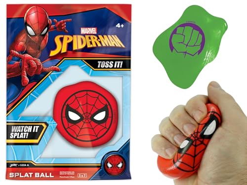 JA-RU Marvel Avengers & Spiderman Splat Ball (144 Units Assorted) Stress Balls for Kids. Slow Rising Squishy Fidget Toys. Sticky Balls for Ceiling. Bulk Novelty Toys & Amusements. 6804-144
