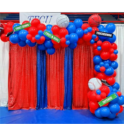 JYFLZQ Telón de lentejuelas rojo 4x10ft 2 paneles miniatura 3