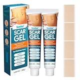 2Pcs Narbensalbe Nach Op Narbengel Narbencreme Nach Op Narbenpflege Reduziert Die Narbensichtbarkeit Reduziert Gewebespannungen und Juckreiz für Kaiserschnitt Verbrennungen mit 4 Narbenaufklebern