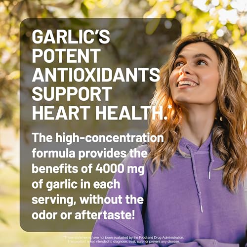 NatureWise Odorless Garlic Supplement 4000mg - Ultra Potent 100:1 Extract - Healthy Cholesterol Formula, Heart Health Support - Non-GMO, Gluten Free, with Halal Gelatin - 60 Count[30-Day Supply] - image 7