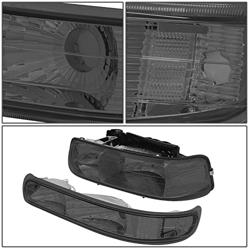 Image of DNA MOTORING OEM Replacement Headlight Housing Assembly Compatible with 99-02 Silverado 00-06 Suburban /Tahoe Bottom Bumper Lights Fit OE Grill, Smoked Clear, Left Right Side, HL-OH-CS99-4P-SM-CL1