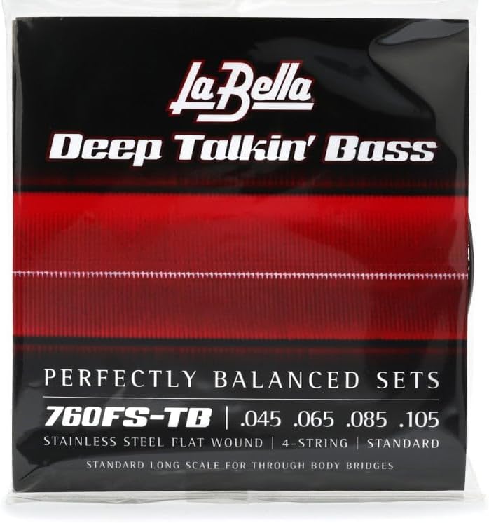 La Bella 760FS Deep Talkin Bass Flatwound Bass Strings - Through Body