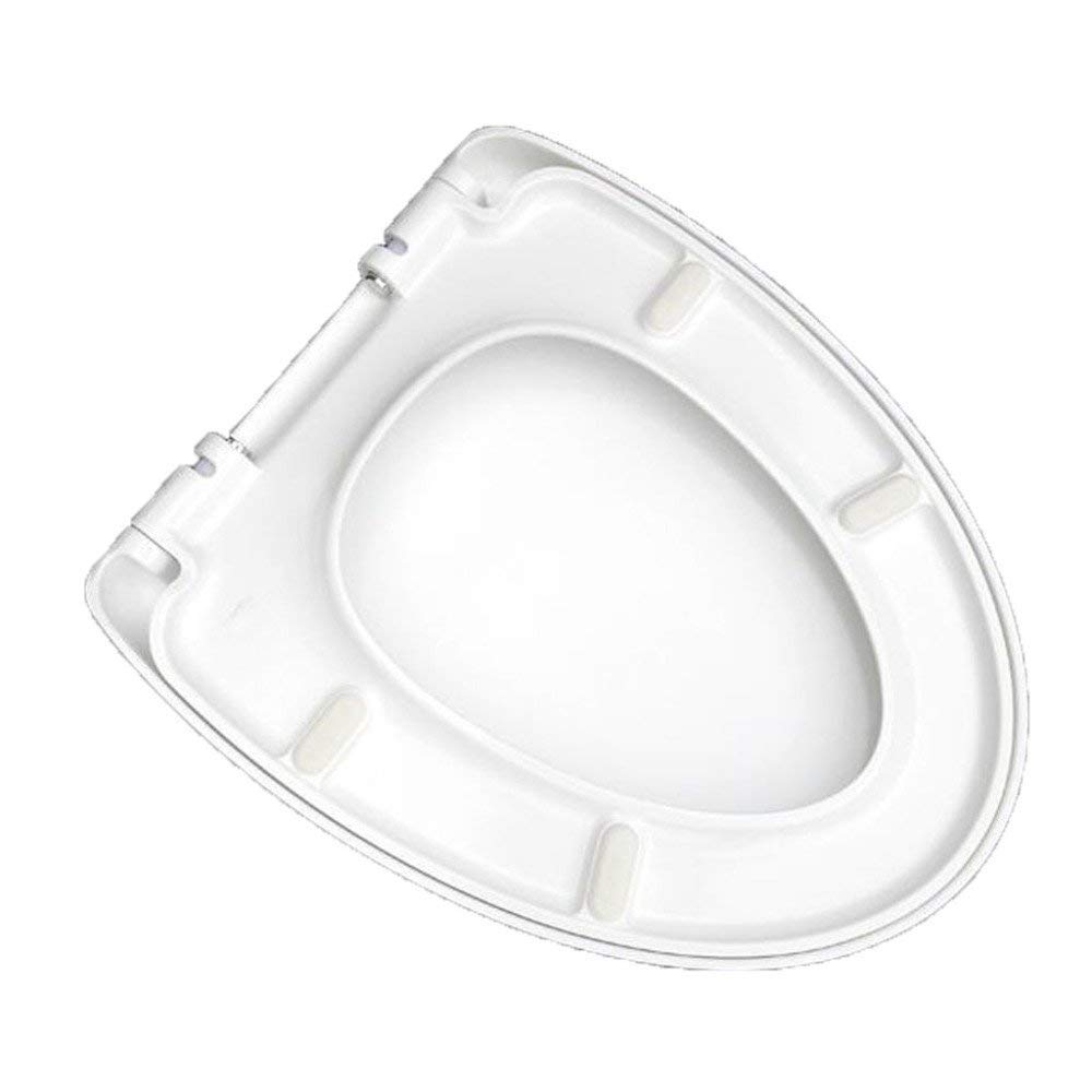 Asiento de inodoro universal grueso en forma de U, tapa empotrada, color blanco, 44 x 36 cm