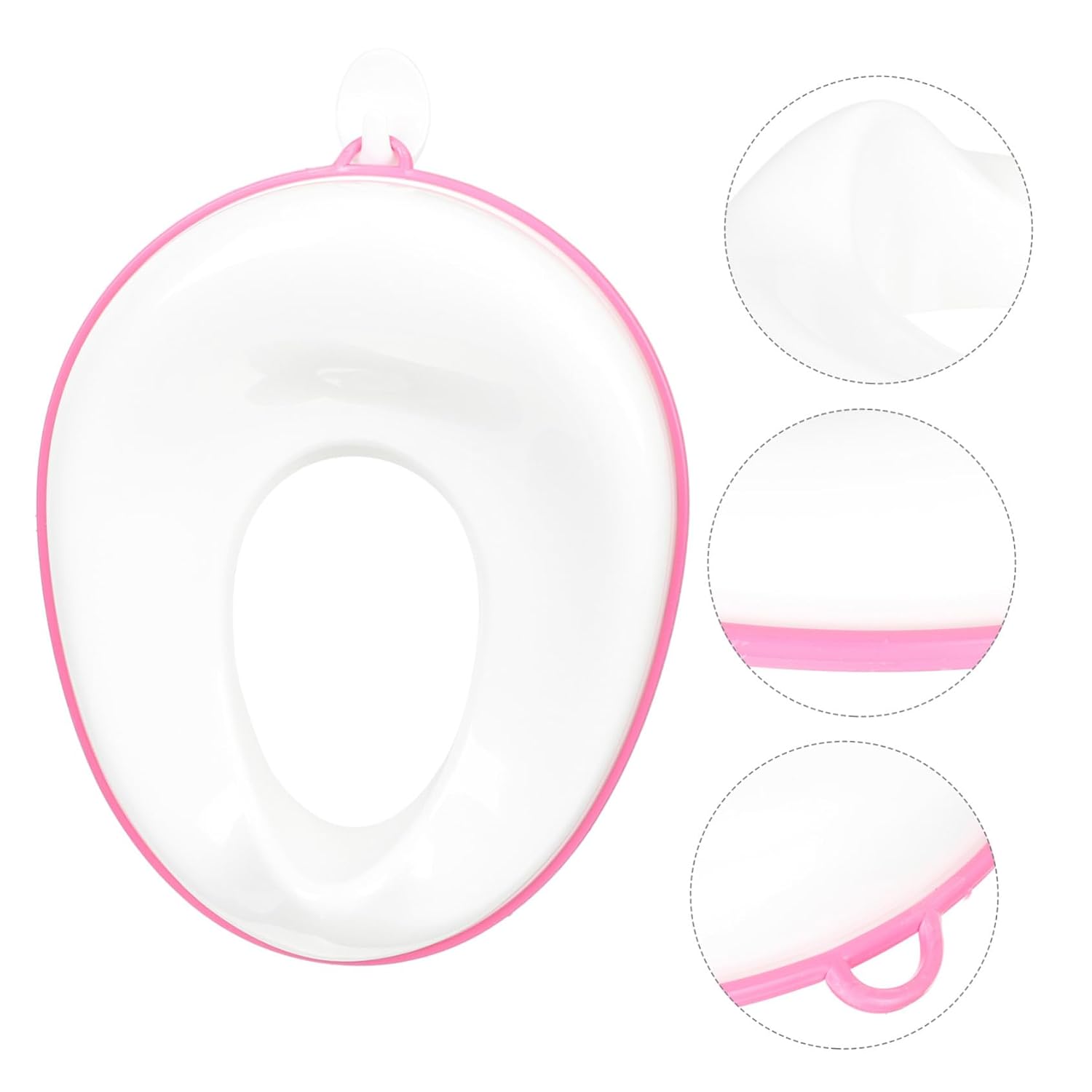 Portable Toilet Seat Non-Skid Potty Training Seat Comfortable Toilet Trainer for Boys and Easy Install Fit Red
