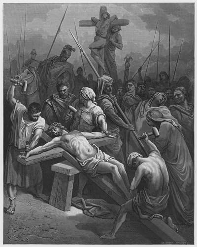 Tableau Gustave Doré Christ sur la croix poster biblique art mural de salon 60x90cm