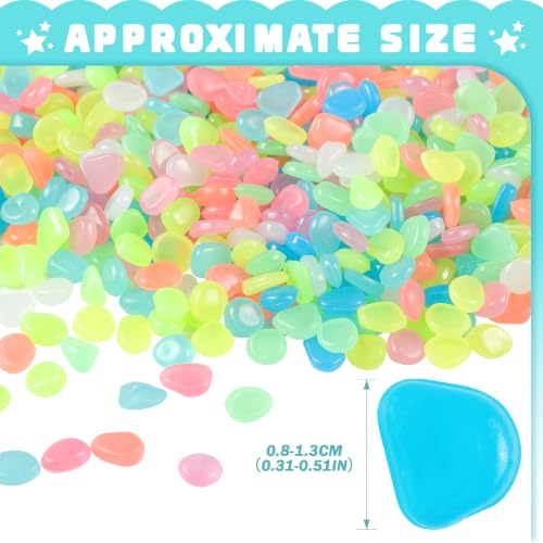 Image of 1000 PCS Mini Glow in The Dark Rocks Mixed Color Luminous Stones 1cm Small | Glow Stones Fish Tank Rocks Outdoor Decor Garden Yard Walkway Pathway FD05SMX1000
