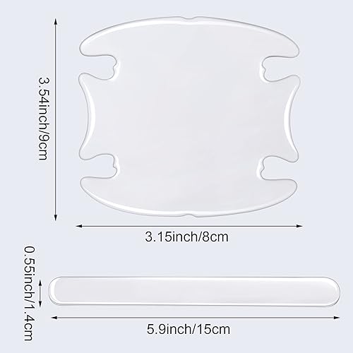 Miniatura 2 de Tallew 16 piezas de fibra de carbono para manija de puerta de automóvil, protector de arañazos para manija de puerta de automóvil, película