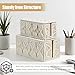 VinneGenzz 2PCS Cable Management Boxes Handmade Macrame Cord Storage Organizer Power Strips Outlet Router TV Wire Hider Cover Under Desk Natural Cotton Rope Woven Box with Lid (1 Large 1 Medium)