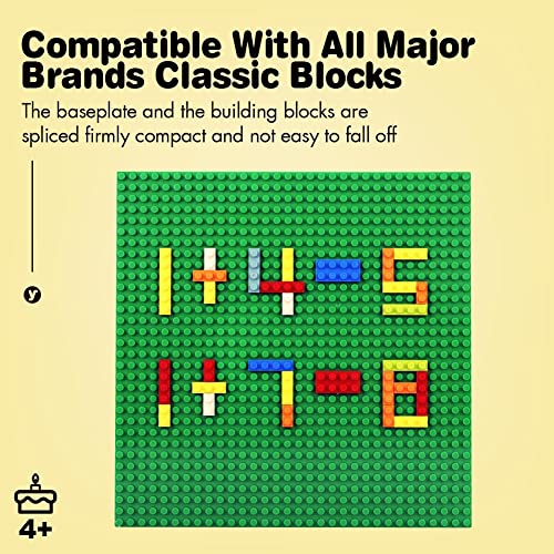 Image of Classic Baseplates Building Plates-10 inch x 10 inch Building Boards,100% Compatible with All Major Brands and Activity Table, Creative Platforms Mats for Toy Bricks (Green Blue, 8 Pack)