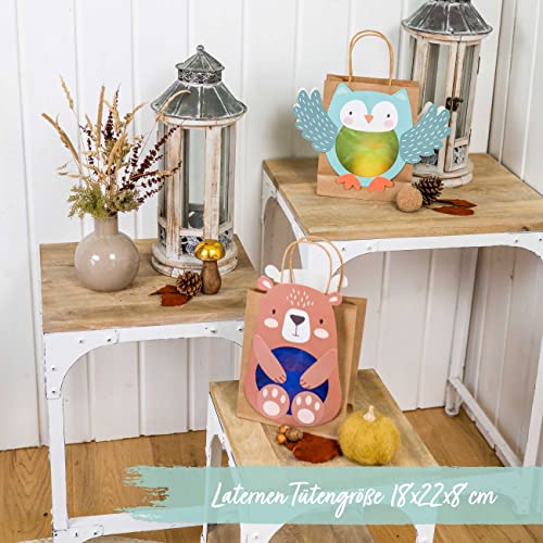 Papierdrachen - 3 animal motif lanterns, Blue,Green,Orange, Mittel - Image 3