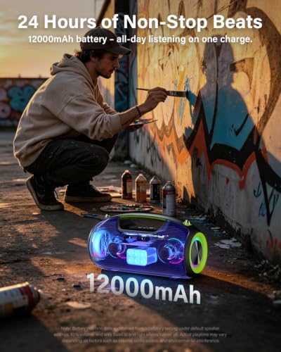 Image of Bluetooth Speaker, 200W Peak Portable Speakers Wireless w /Bass Boost