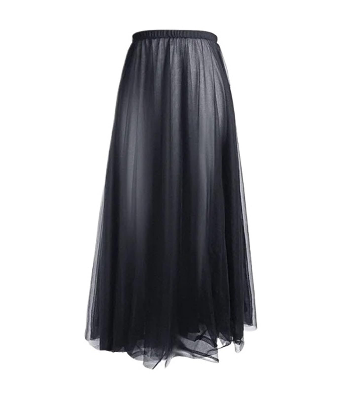 Gonna da Ballo Gonne da Ballo in Chiffon for Donne Gonne Lunghe da Balletto for Adulti Gonne da Ballo in Rete a 2 Strati for Balletto per Balletto(Black Skirt)