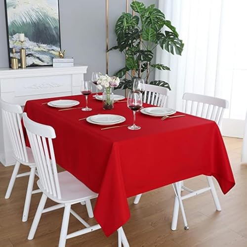 LivinEase Tischdecke 140 x 240 cm – Rot Rechteckige Tischdecke aus...