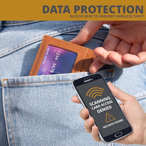 GARZINI Magic Wallet with ID Holder, Minimalist Wallet with RFID card holder, Leather Wallet for 8 cards, Java Brown - Image 6