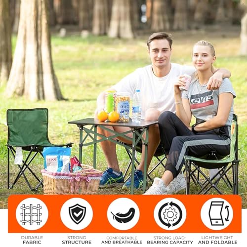Image of DOLPHY Compact Aluminium Folding Camping Table | Multipurpose Folding Camping Table with Roll-up Tabletop |Table for Camping, Fishing, Hiking, Travel, Picnic, Beach - (Square)