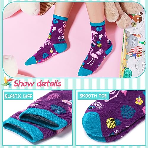 Image of EBMORE Kids Girls Boys Socks Cotton Crew Cute Animal Pattern Fashion Fun Novelty Socks 6 Pack