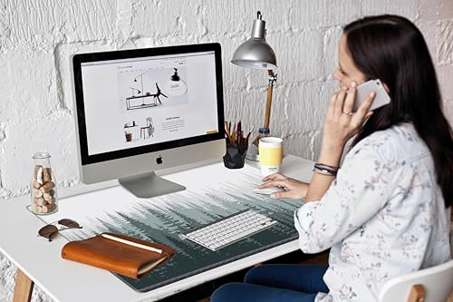 Image of 36x24 Mouse Pad Misty Forest Desk Mat Large Mousepad Gaming Giant Mouse Mat Huge Oversized Desk Pad XXXL Computer Mat for Office Work Women