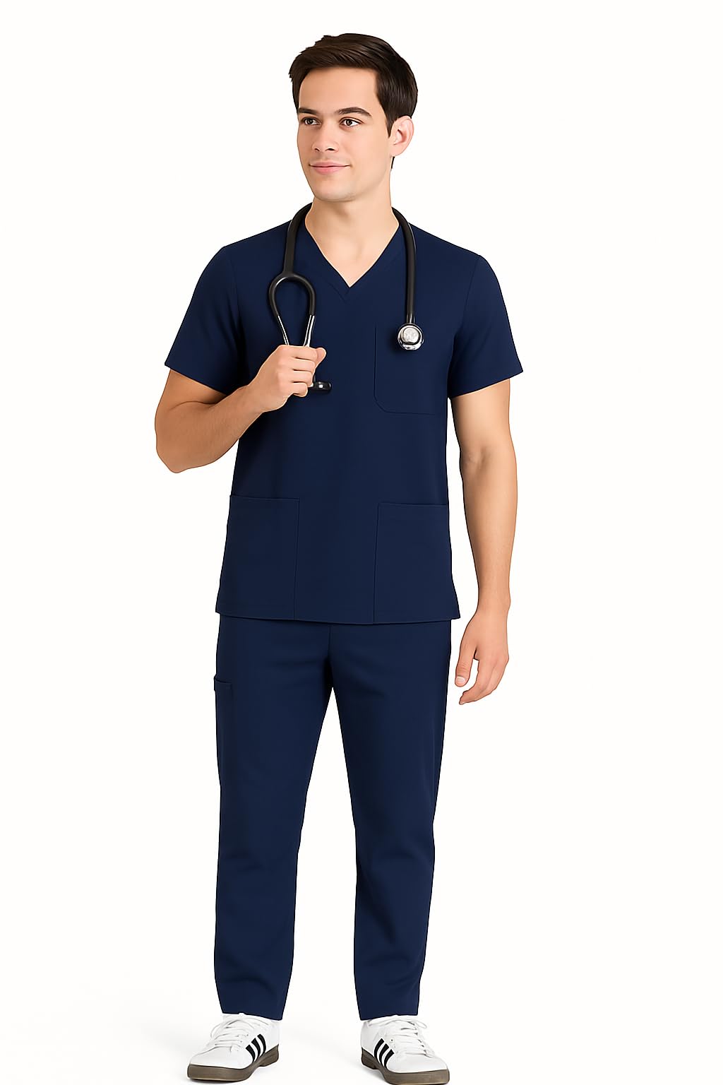 Unisex-Krankenhaus-Kasack, Stretch-Oberteil und Hose mit V-Ausschnitt für Männer und Frauen, Zahnmedizinische Uniform für Krankenschwestern und Ärzte