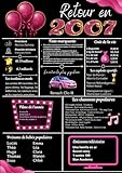 souvenir de 2007  Livre d’Or Anniversaire 2007 – Retour en 2007 – Cadeau Souvenir à Remplir – 120 Pages