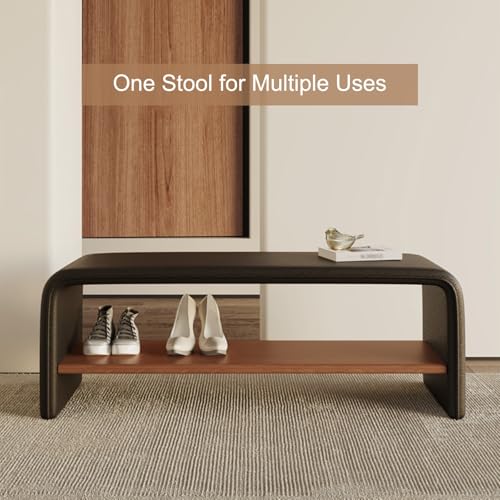 Meuble à chaussures pour petits espaces avec assise confortable en bois - 3