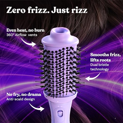 Image of Bombae Hairess Ionic 3-In-1 Hot Air Brush Dryer, Curl, Volumizer & Straightener|Hair Dryer For Woman|Blow Dryer For Women|Hot Hair Brush|Hair Blow Dry Brush|Hair Styling Tools|1200W Power, Ceramic-Coated, 360 Airflow For Frizz-Free Styling