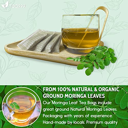 120 Moringa Leaf Tea Bags, 100% Natural & Pure from Moringa Leaves. Loose Leaf Moringa Herbal Tea. Moringa Leaf Tea. No Sugar, No Caffeine, No Gluten, Vegan. - Image 4
