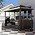 Domi 6x10FT Hardtop Grill Gazebo, Outdoor BBQ Gazebo with Double Galvanized Steel Roof, Patio Grill Canopy with 2 Cabinets and Ceiling Hooks for Backyard, Lawn, Garden, Brown