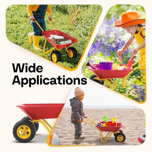 Image of VIVOHOME Kids Wheelbarrow Children Garden Cart