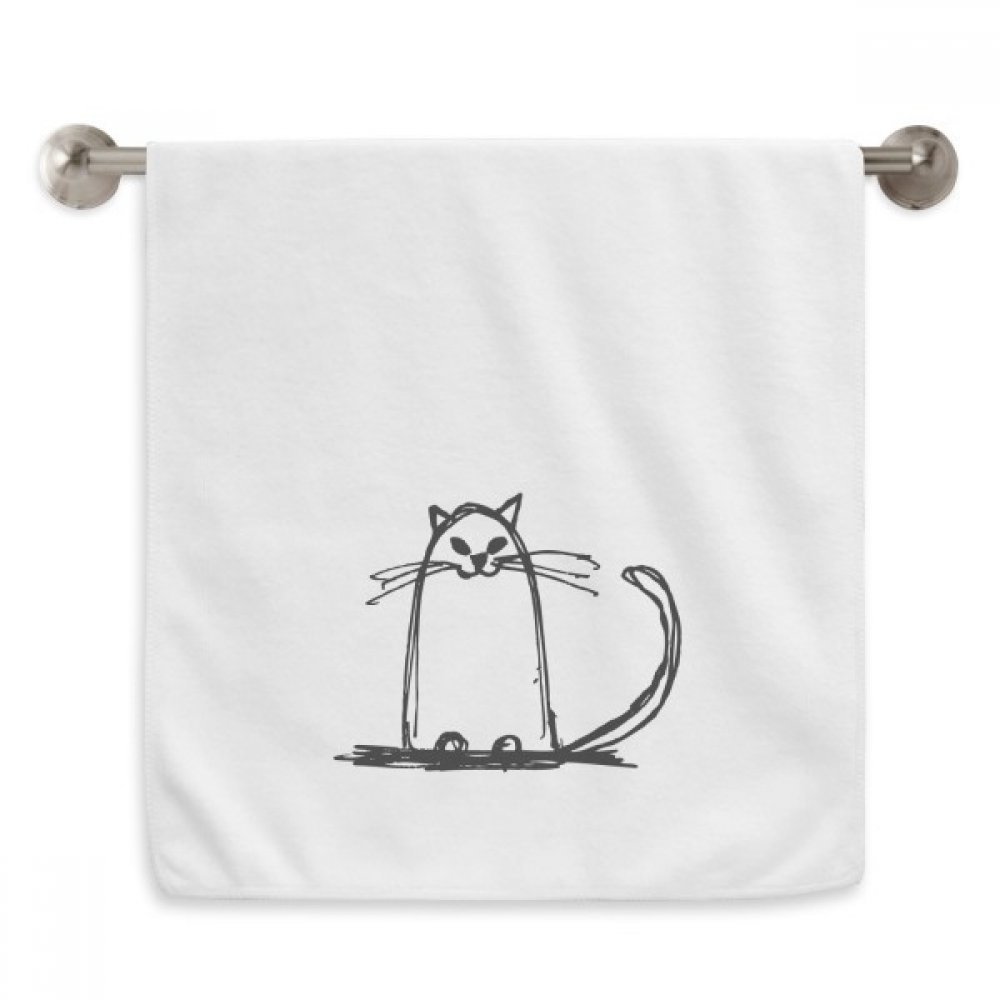 Serviette débarbouillette chat souriant 13X29 pouces pour la salle de bain
