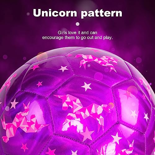 U&C Planet Soccer Ball Size 3 Kids Unicorn Soccer Ball For 3 4 5 6 7 8 9 10 Years Old Girl Indoor Outdoor Ball Games With 1 Pump 1 Net Bag And 1 Colorful Box #TOP4