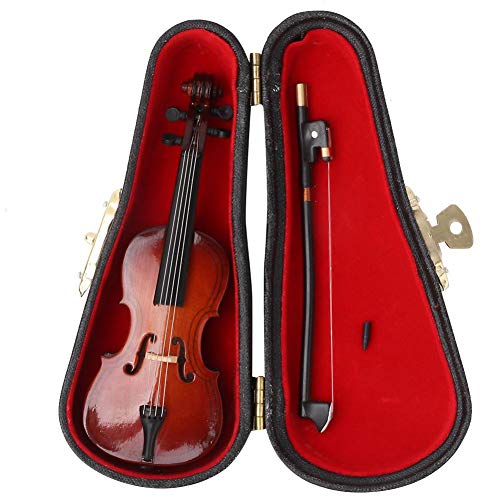 10cm Miniatur Cello Modell, Niedliches Mini Holz Cello Instrument Modell für Schreibtisch Dekor Ornamente Geschenkidee
