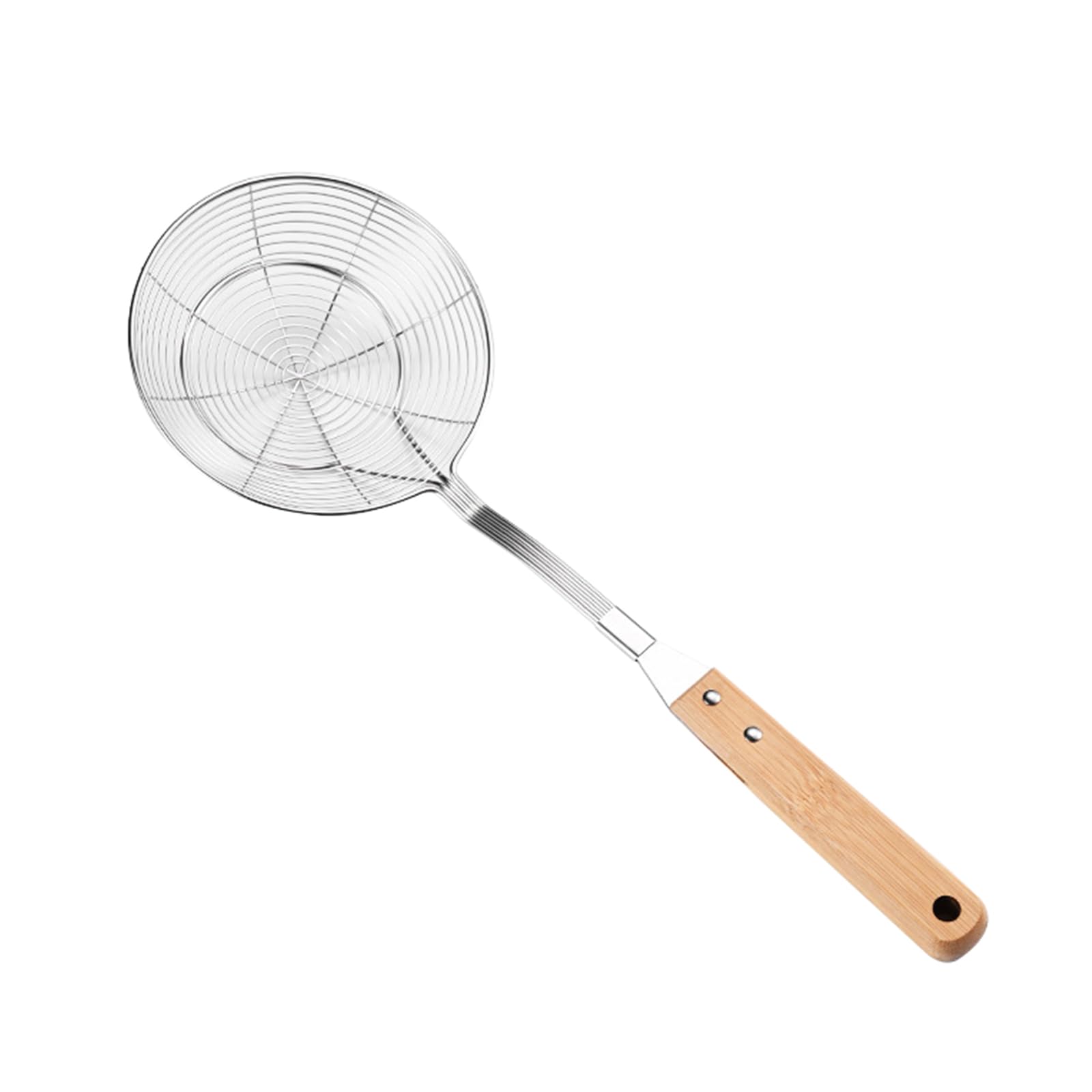 Tsophreniq Stainless Steel Skimmer Spoon with Wood Handle Wire Spiders Strainer for Straining and Frying Kitchen Cooking Utensils Safe Cooking Strainer