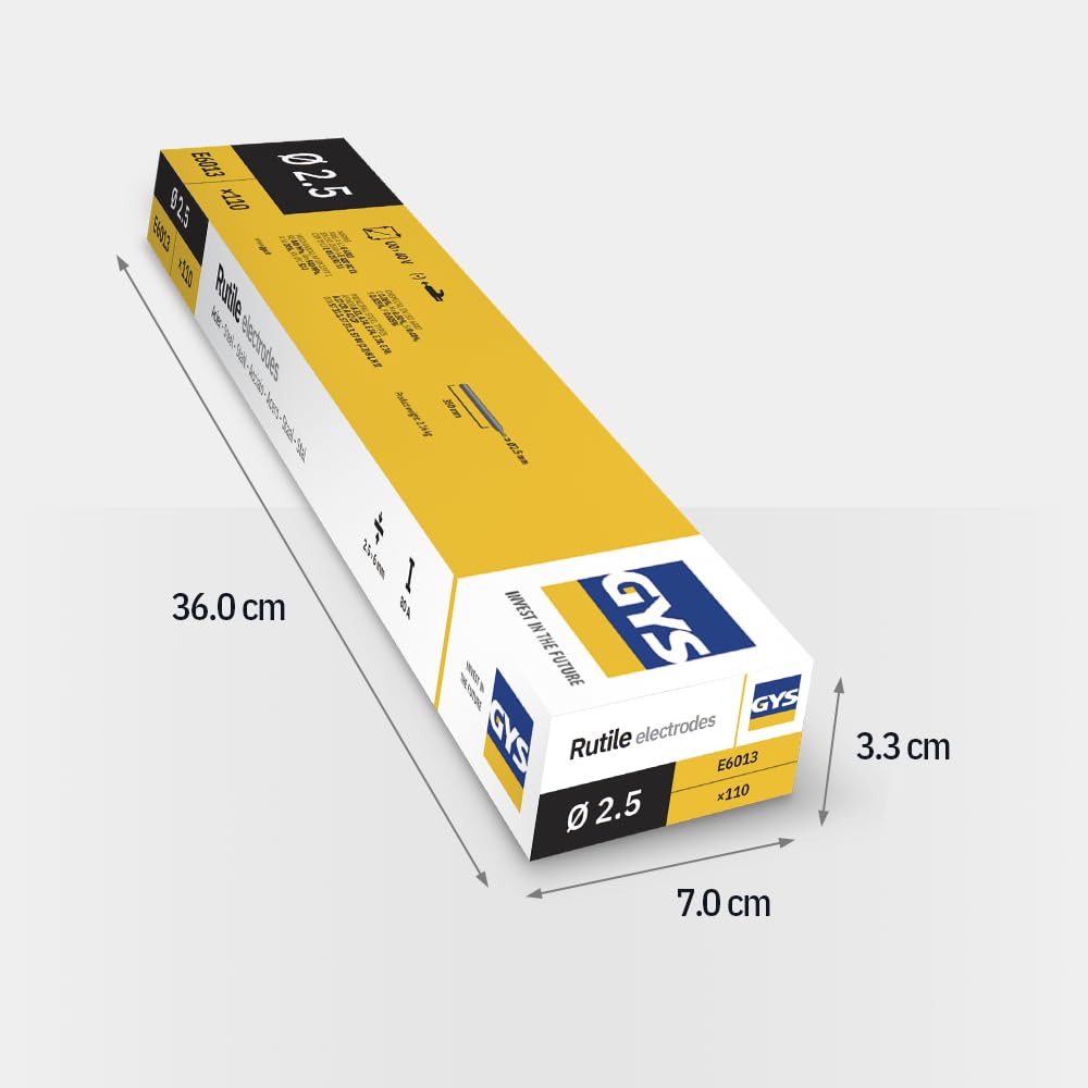 GYS Métal d'Apport MMA E6013 Ø 2,5 mm x 350 mm Baguettes de Soudage Enrobées Rutiles