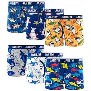 100% Cotton Boys Boxer Briefs Tagless Toddler Underwear (6-Pack)