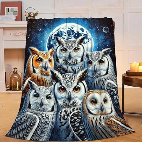 Mudiwa Owl Fleece Throw Blanket Cover