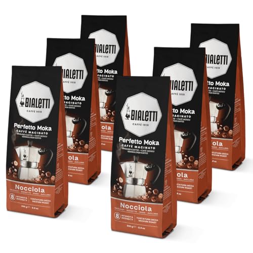 Bialetti Perfetto Moka Café moulu, 1,5 kg, saveur noisette - 6 x 250 g
