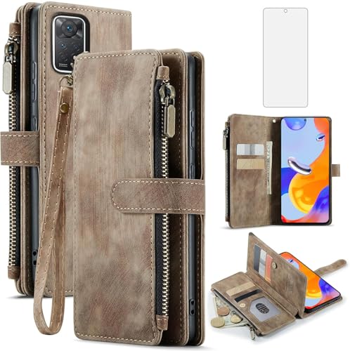 Coque Xiaomi Redmi Note 11 Pro Plus 5G étui portefeuille avec vitre