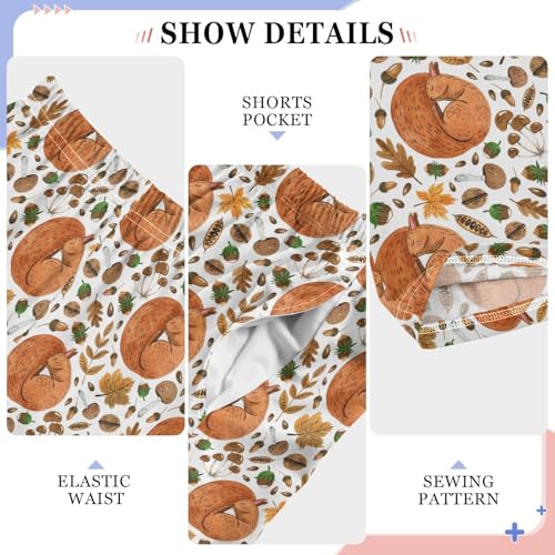 ZZXXB Sleeping Squirrel Boys Long Pants Soft Trousers Elastic Waist Kids Lounge Bottoms with Pockets S-XL4