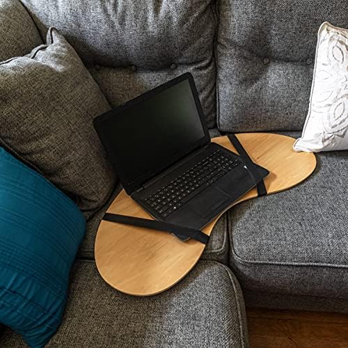 Trademark Innovations Portable Curved Shape Light Wood Lap Desk, Brown
