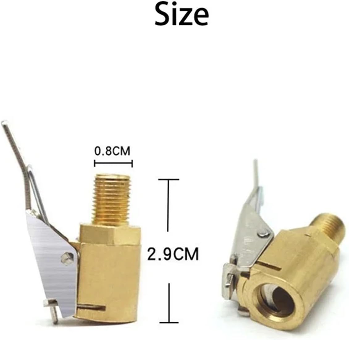 6-Pack Brass Air Pump Chuck, 8mm Valve Clip for Car Truck Tire Inflator & Repair