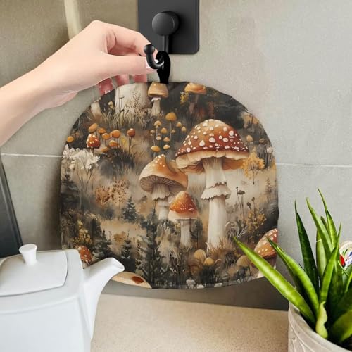 Image of Mushroom Tea Cozy for Teapot Dust Proof Teapots Dust Cover Insulated Breakfast Warmer for Home Kitchen Decorative Accessories Designed in England Kettle Cover for Party