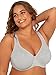Fruit of the Loom womens Plus Size Cotton Unlined Underwire Full Coverage Bra, Heather Grey, 38D US
