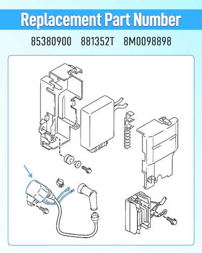 Relevador solenoide para motor fuera de borda Mercury Mariner, compatible con motores 8HP, 9.9HP, 25HP y 30HP miniatura 4