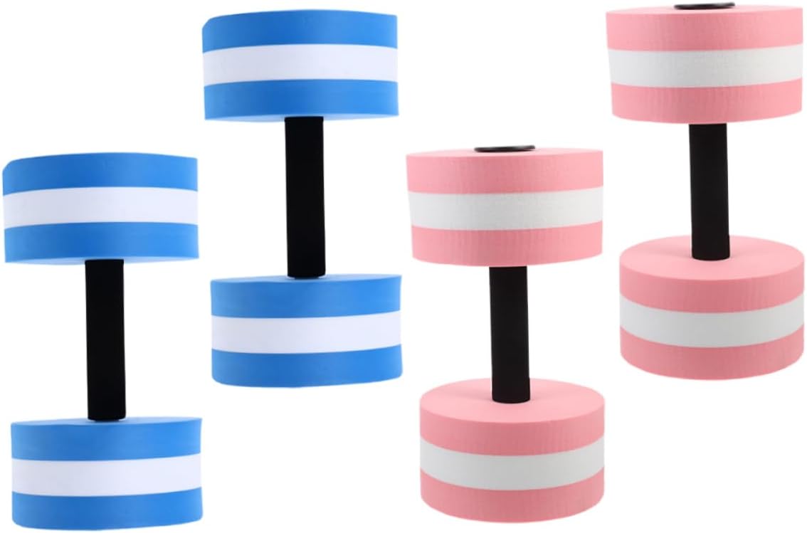 VANZACK 4Pcs Floating Water Dumbbells for Aquatic Exercise Ergonomic Design for Pool Fitness Lightweight Water Aerobics Weights for Strength Training and Muscle Toning Fun and Portable
