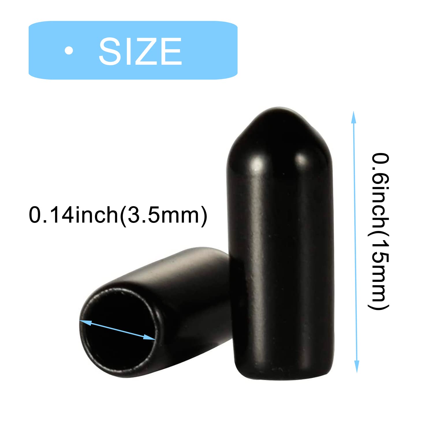 TA-VIGOR 10Pcs Rubber End Caps, 30 ID Round Flexible Screw End Caps - View #2